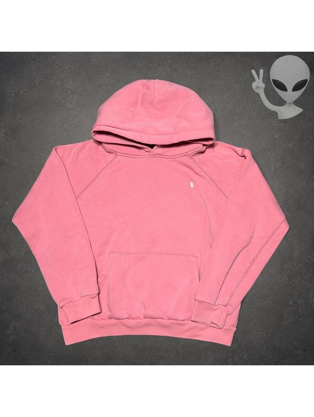 Polo Ralph Lauren Pink Pullover Hoodie Women's M Raglan Small Pony Logo